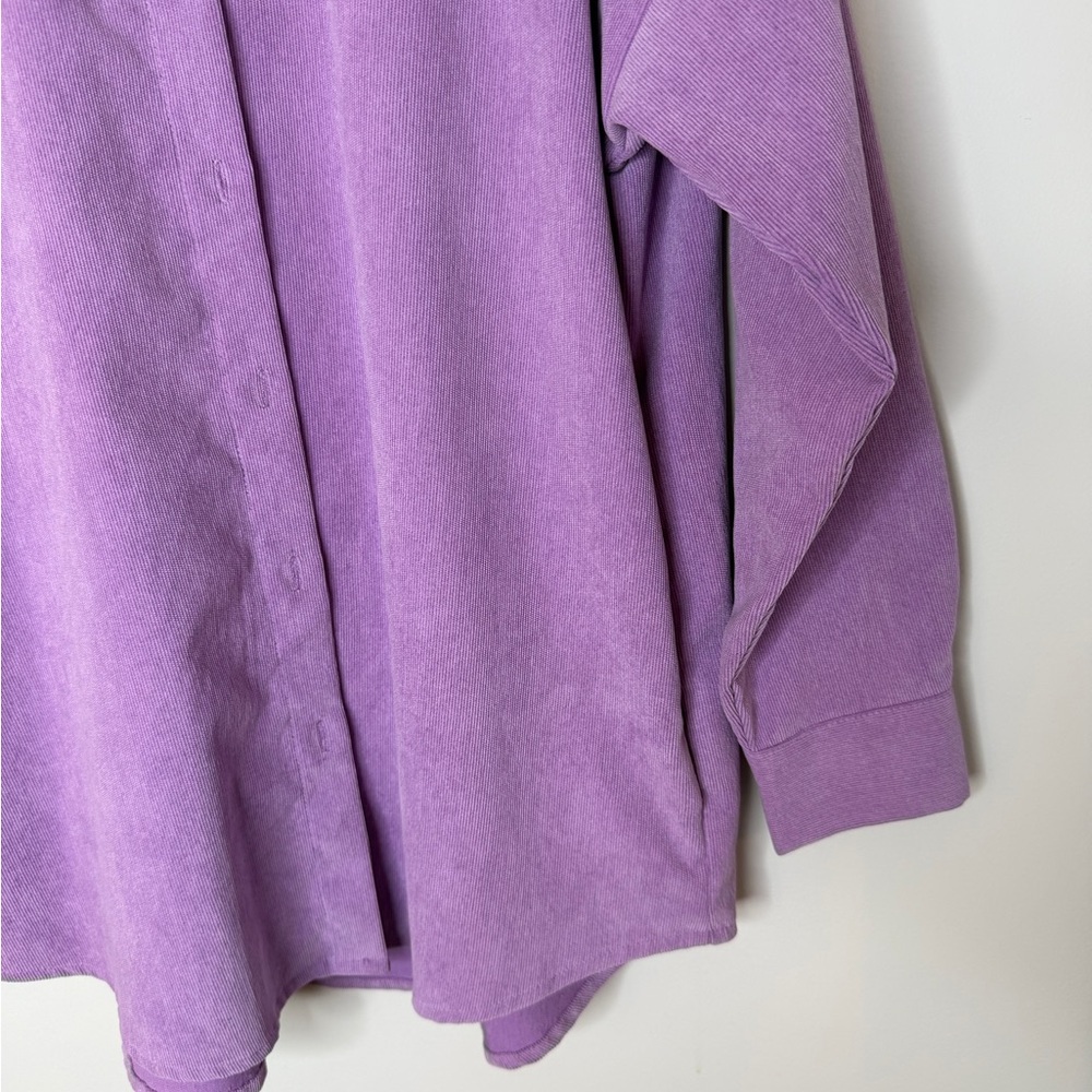 Zara Purple Lilac Casual Corduroy Button Front Oversized Shirt Jacket Shacket XS - Picture 8 of 16